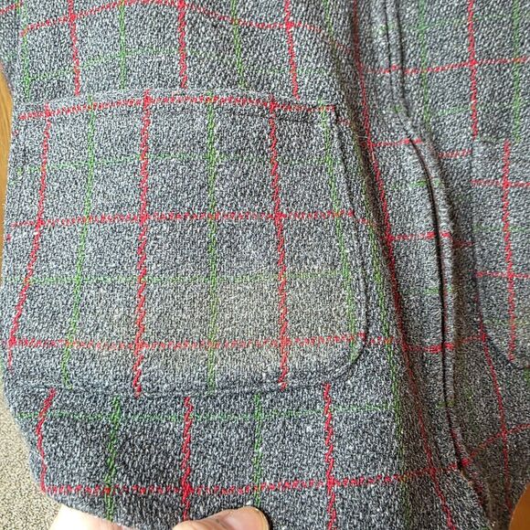 Vintage Johnson Woolen Mills Vest Size Large Wool Plaid Red Green Outdoor Zipper - Picture 7 of 12
